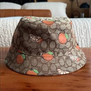 Coach Signature Canvas Bucket Hat with Orange Slices